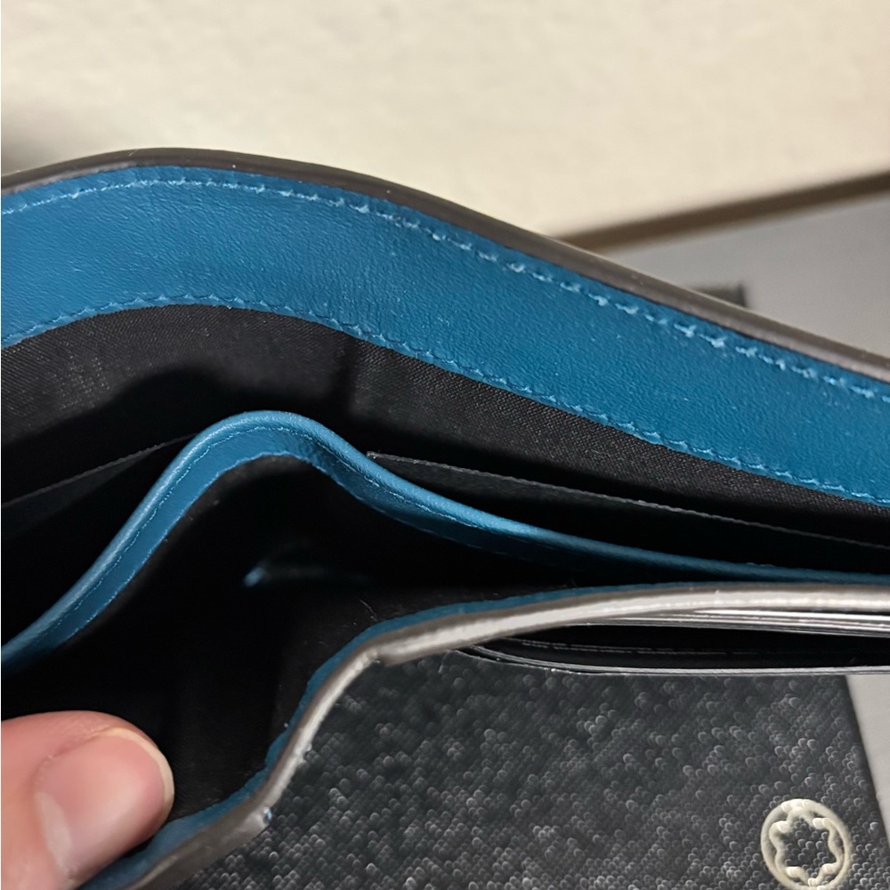 NWT Montblanc Meisterstuck Blue Soft Leather 6cc Wallet - Picture 4 of 7